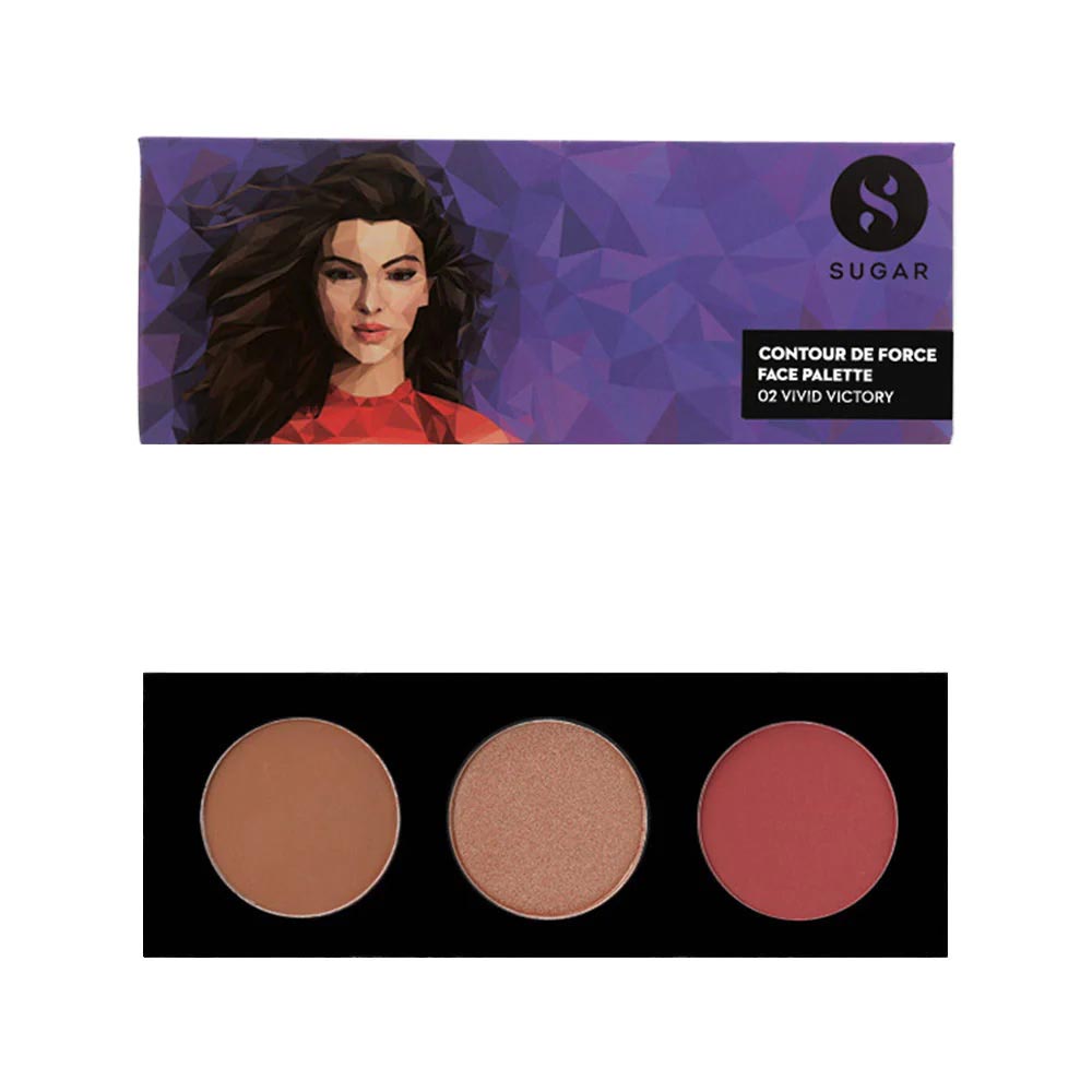 SUGAR Contour De Force Face Palette - 02 Vivid Victory(12gm)