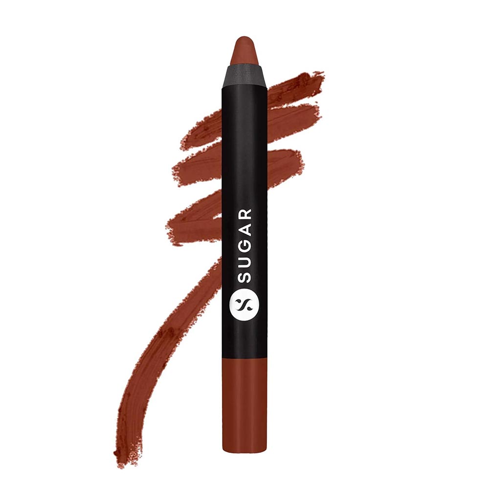 SUGAR Matte As Hell Crayon Lipstick With Free Sharpener - 19 Emma Woodhouse (Earthy Brown)(2.8g)