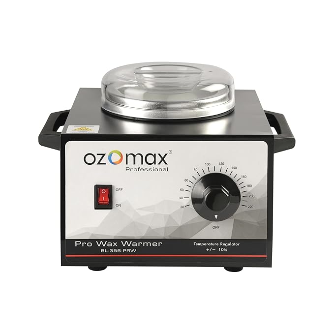 Ozomax Pro Wax Warmer | Professional Electric Wax Heater for Hair Removal | Home & Salon Use (Black)