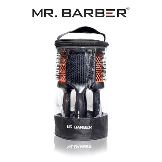 Mr. Barber Ceramic Barrel Roller Hair Brush Kit – Contains 5 Brushes 25,33,43,53 mm (Free Paddle Brush)