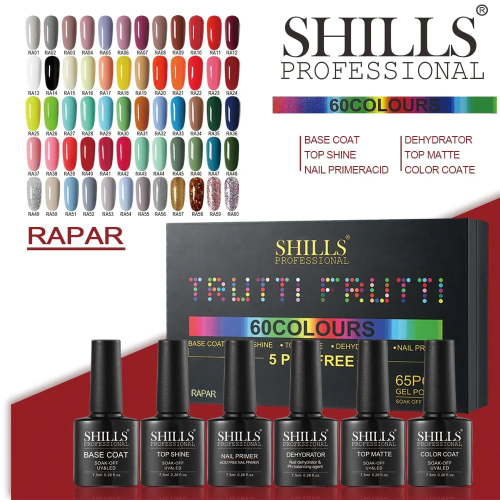 Shills Professional Trutti Frutti Gel Polish Kit, 65 Pieces ( RAPAR)