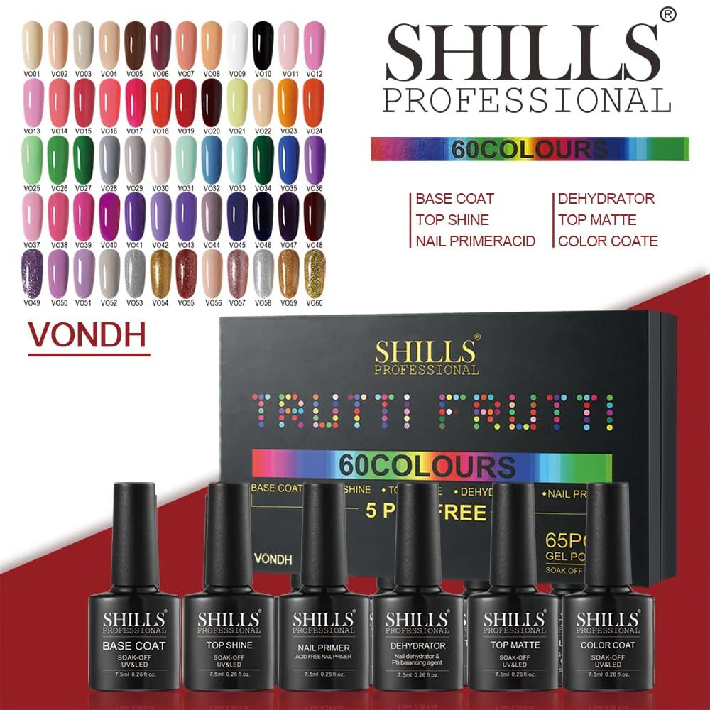 Shills Professional Trutti Frutti Gel Polish Kit, 65 Pieces (VONDH)