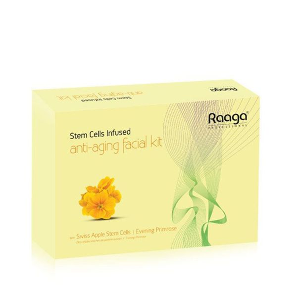 Raaga Professional Stem cell Infused Anti Aging Facial Kit with Swiss Apple & Primrose (51gm+10ml)
