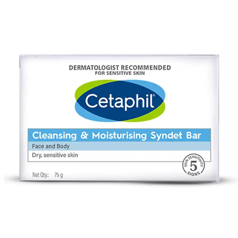 Cetaphil Cleansing & Moisturising Syndet Bar With Shea butter Dermatologist Recommended (75gm)