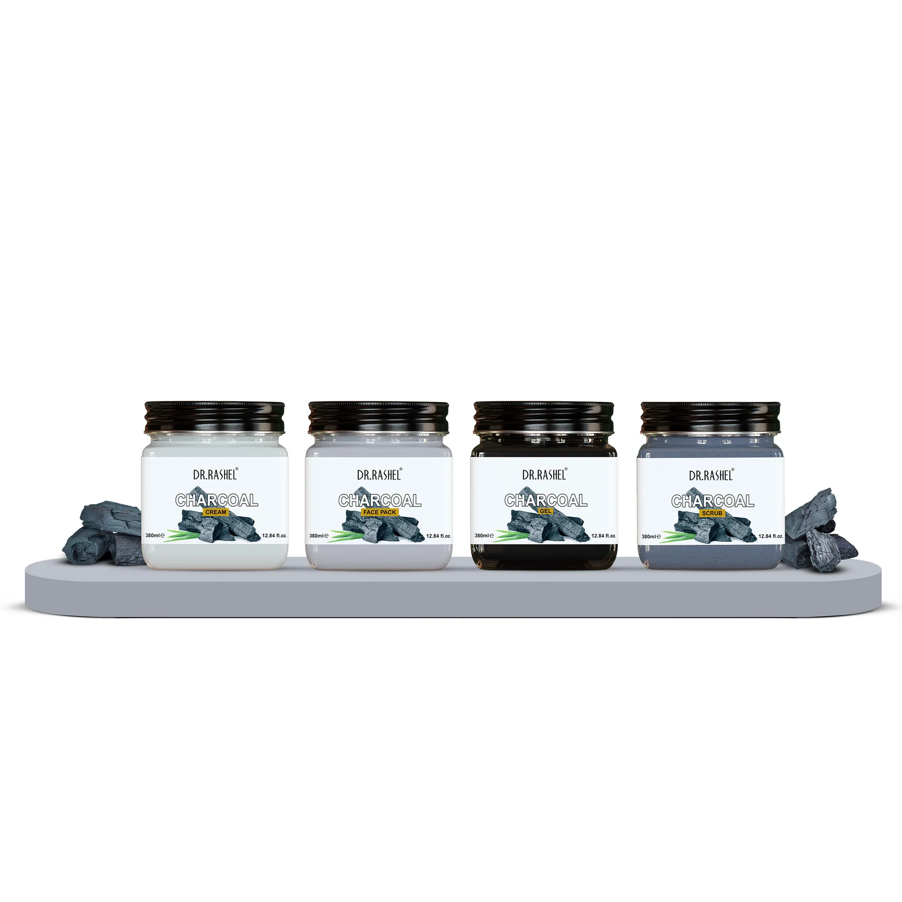 Dr. Rashel Charcoal Pack of 4 (Scrub, Gel, Cream & Facepack) 1520ml