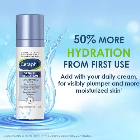 Cetaphil Optimal Hydration Lightweight Serum, Skin Barrier protection with Hyaluronic Acid (30ml)