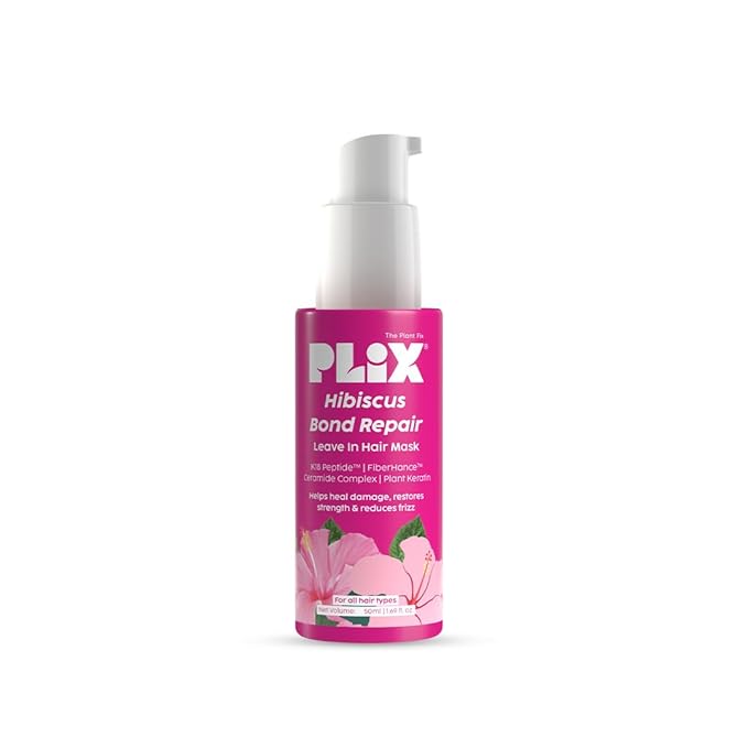 Plix Hibiscus Bond Repair Leave-In Hair Mask with K18 Peptide™ for Damaged Hair Repair