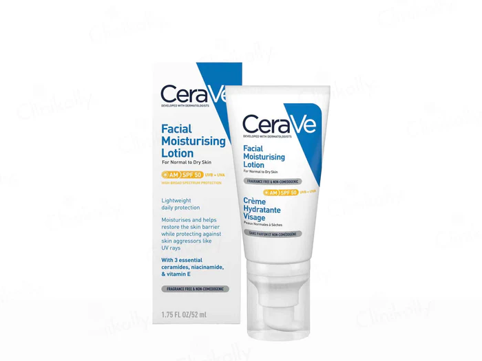 CeraVe AM Facial Moisturising Lotion For Normal to Dry Skin SPF 50 ( 52ml )