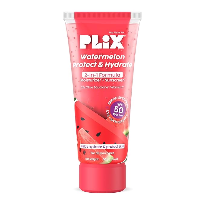Plix Watermelon Dual Sunscreen 2 in 1 Formula Gel + Sunscreen With SPF 50 PA ++++