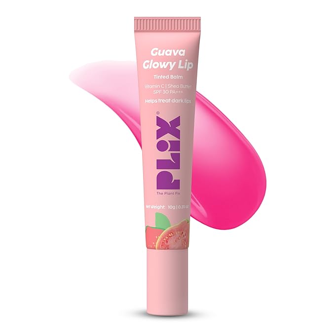 Plix Guava Glowy Lip Tinted Balm With SPF 30 for Smooth, Soft & Hydrated Lips