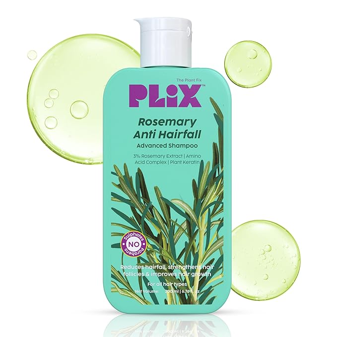Plix Rosemary Anti-Hairfall Advanced Shampoo for Stronger, Fuller Hair