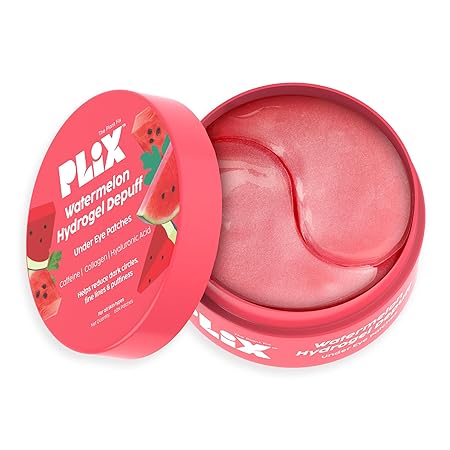 Plix Watermelon hydrogel eye patches to de-puff & revive under-eye area instantly | 28 patches