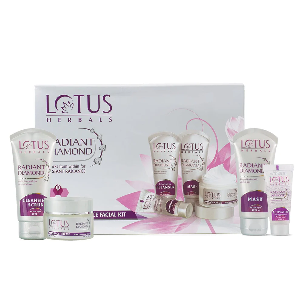 Lotus Herbals Radiant Diamond Cellular Radiance Salon Grade FACIAL KIT