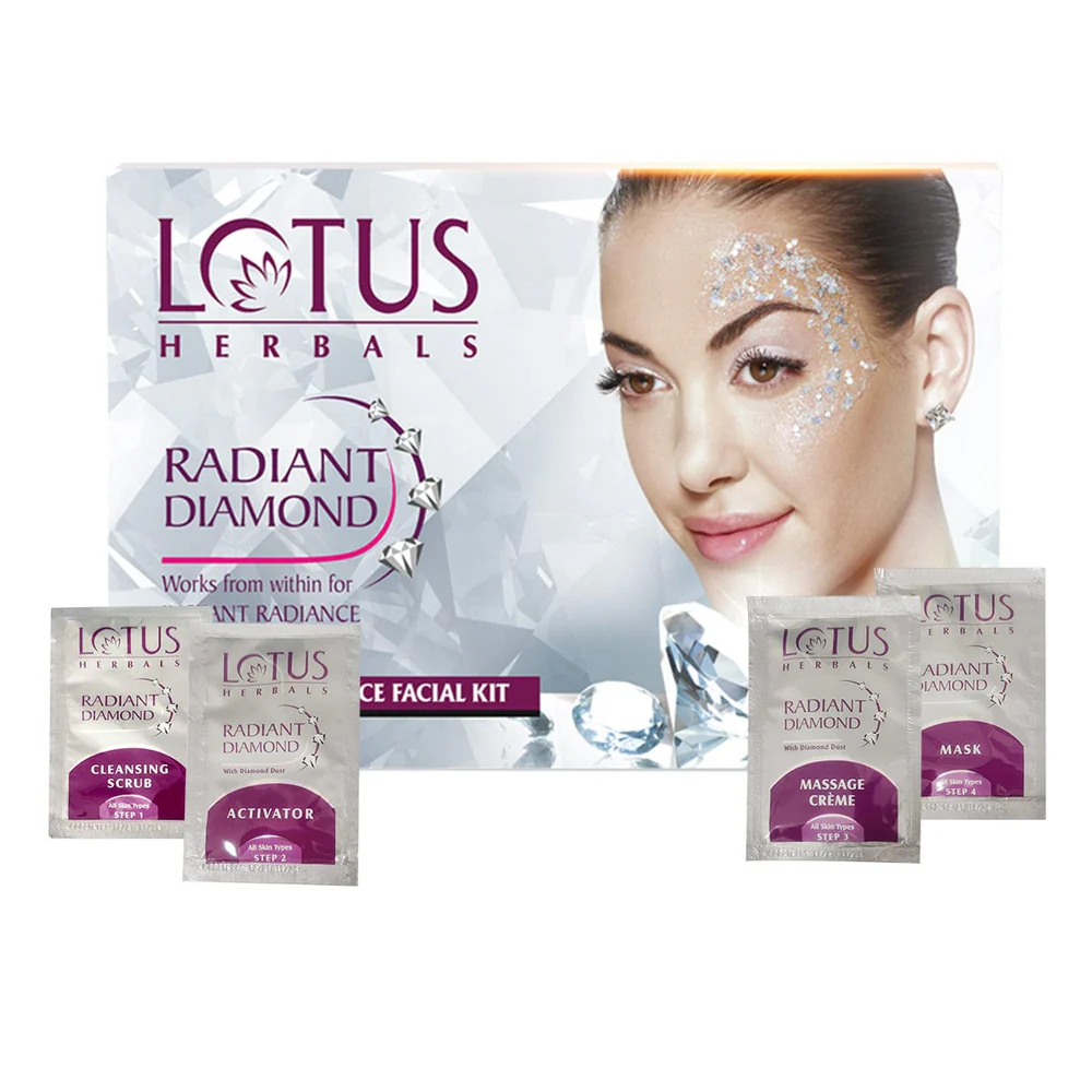 Lotus Herbals Radiant Diamond Cellular Radiance Salon Grade Single FACIAL KIT