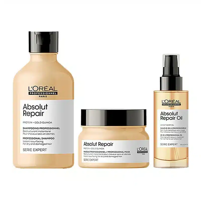 L'Oreal Professionnel Serie Expert Absolut Repair Shampoo 300ml, Hair Mask 250gm & Hair Serum 90ml (Combo)