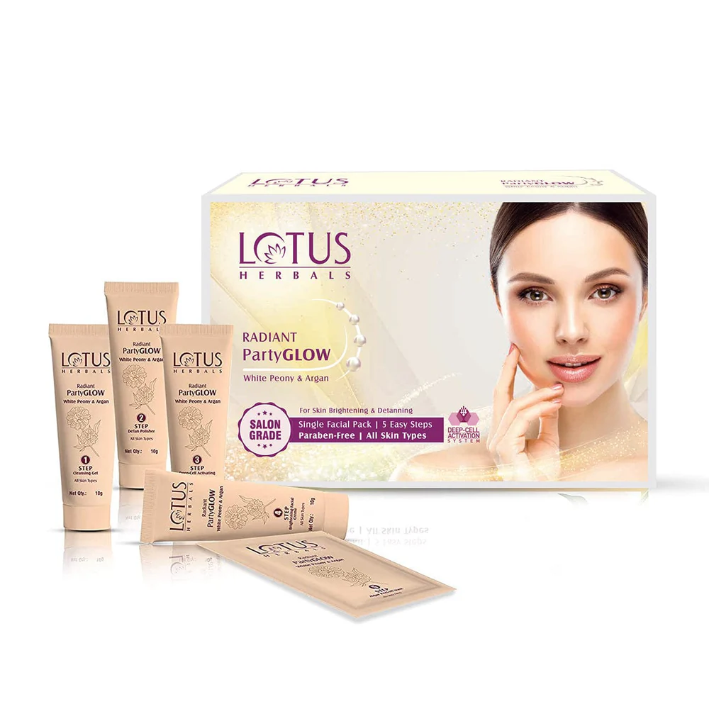 Lotus Herbals Radiant Party Glow White Peony and Argan Facial Kit