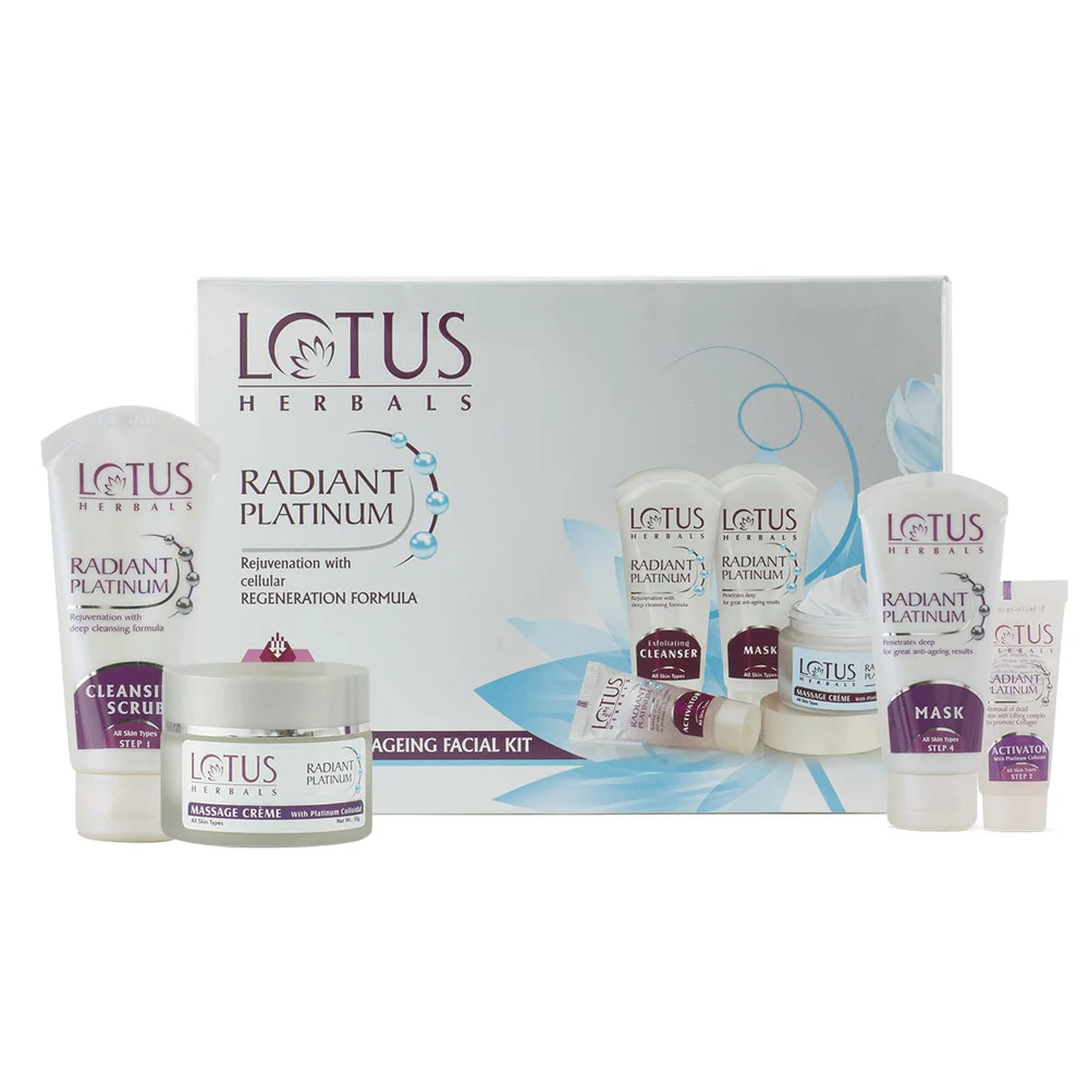 Lotus Herbals Radiant Platinum Cellular Anti-Ageing Salon Grade Facial Kit