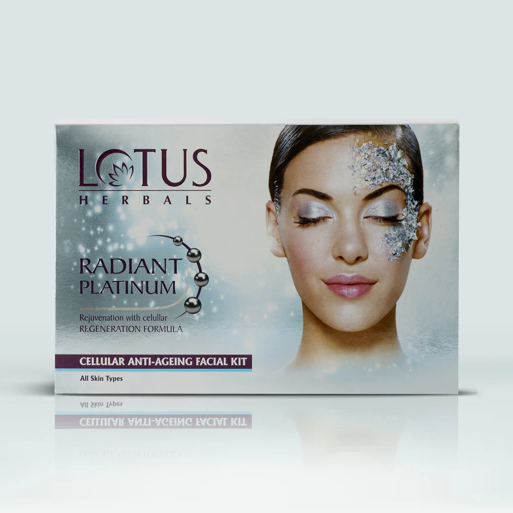 Lotus Herbals Radiant Platinum Cellular Anti-Ageing Salon Grade Single Facial Kit