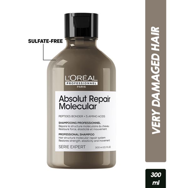 L'Oréal Professionnel Absolut Repair Molecular Sulfate-Free Deep Repairing Shampoo For Damaged Hair (300ml)