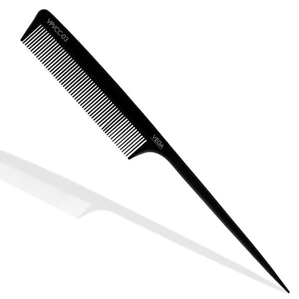 Vega Professional Carbon Tail Comb-Black Line - VPVCC-03