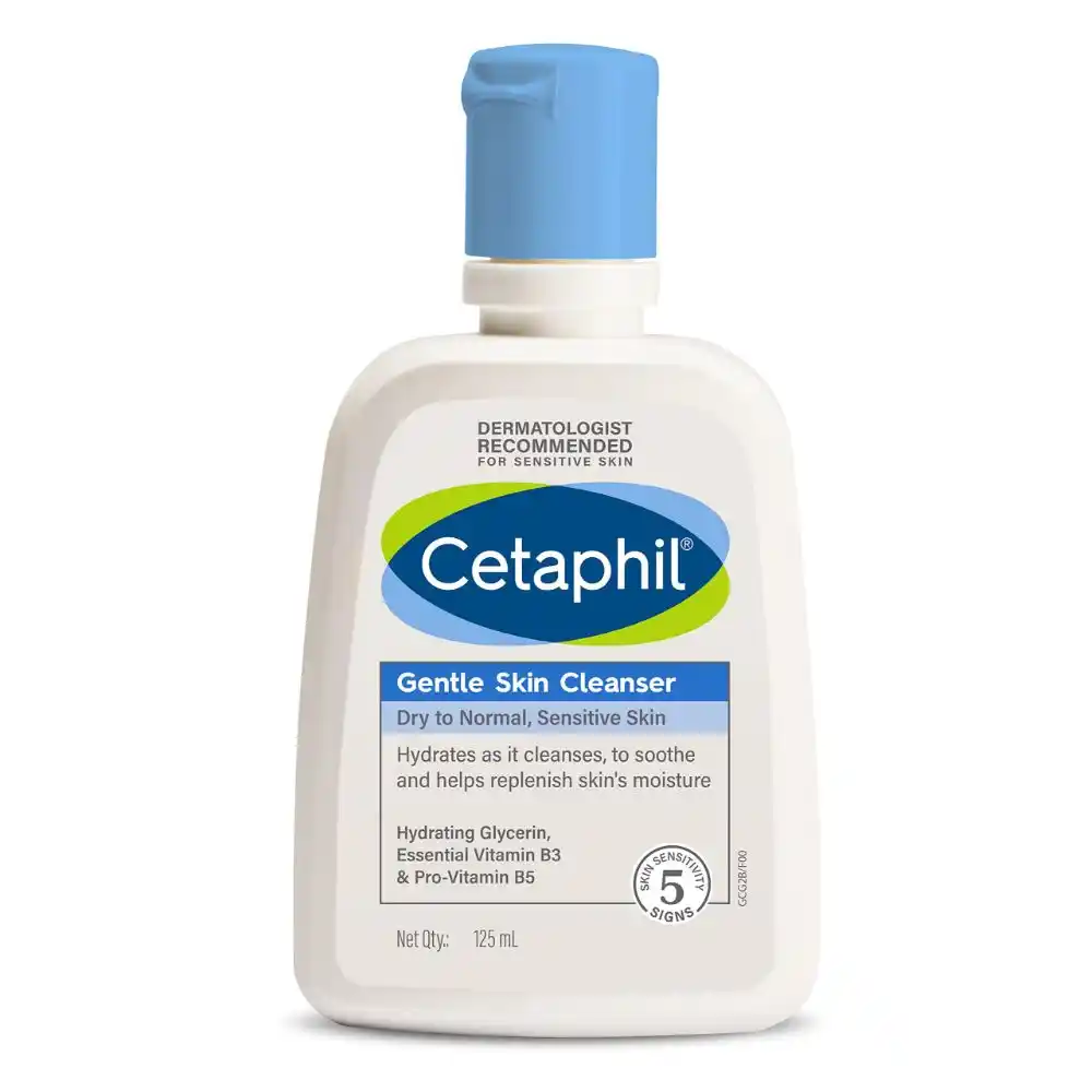 Cetaphil Gentle Skin Cleanser Dry to Normal Skin with Niacinamide Dermatologist Recommended (125ml)