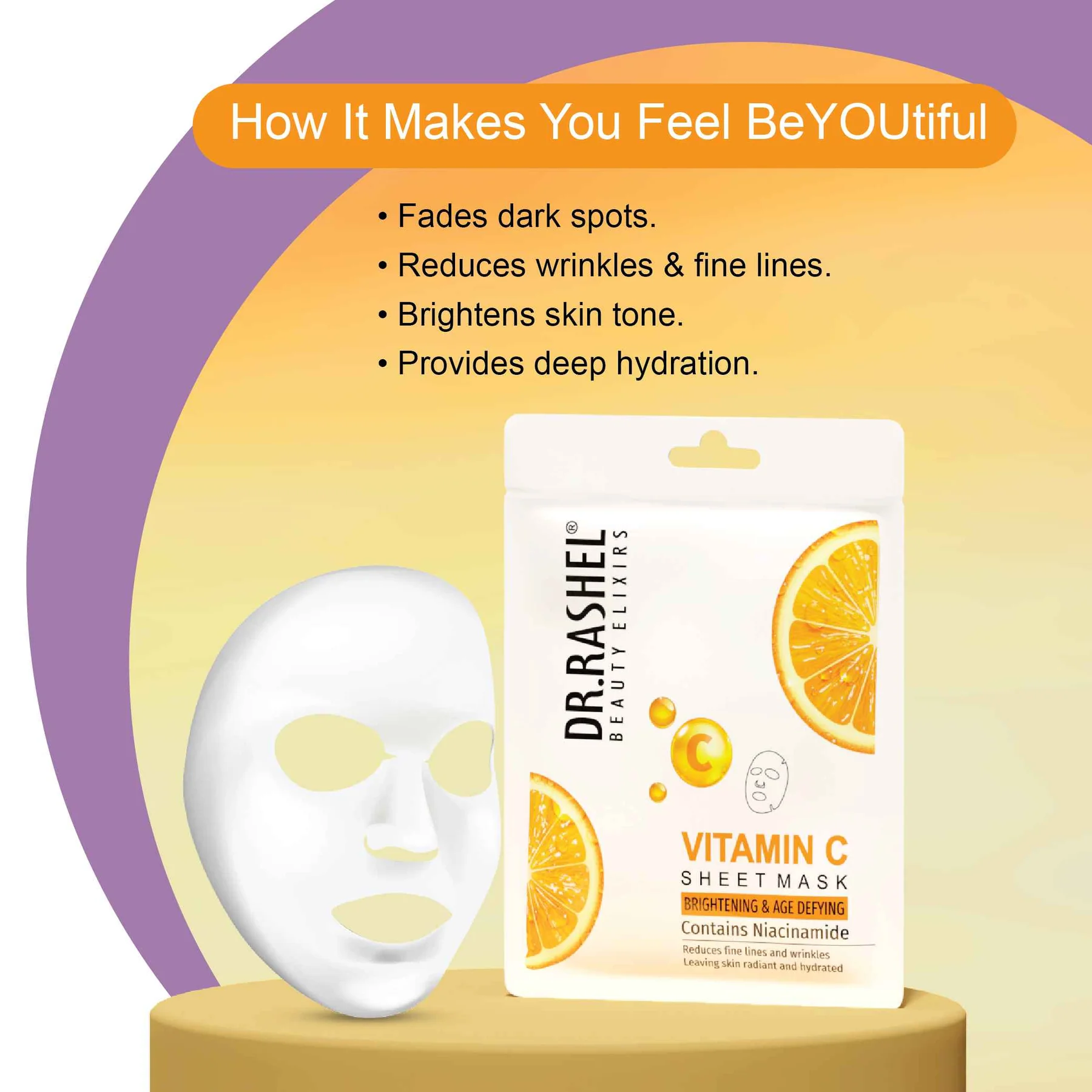 Dr.Rashel Vitamin C Sheet Mask with Serum Pack of 2
