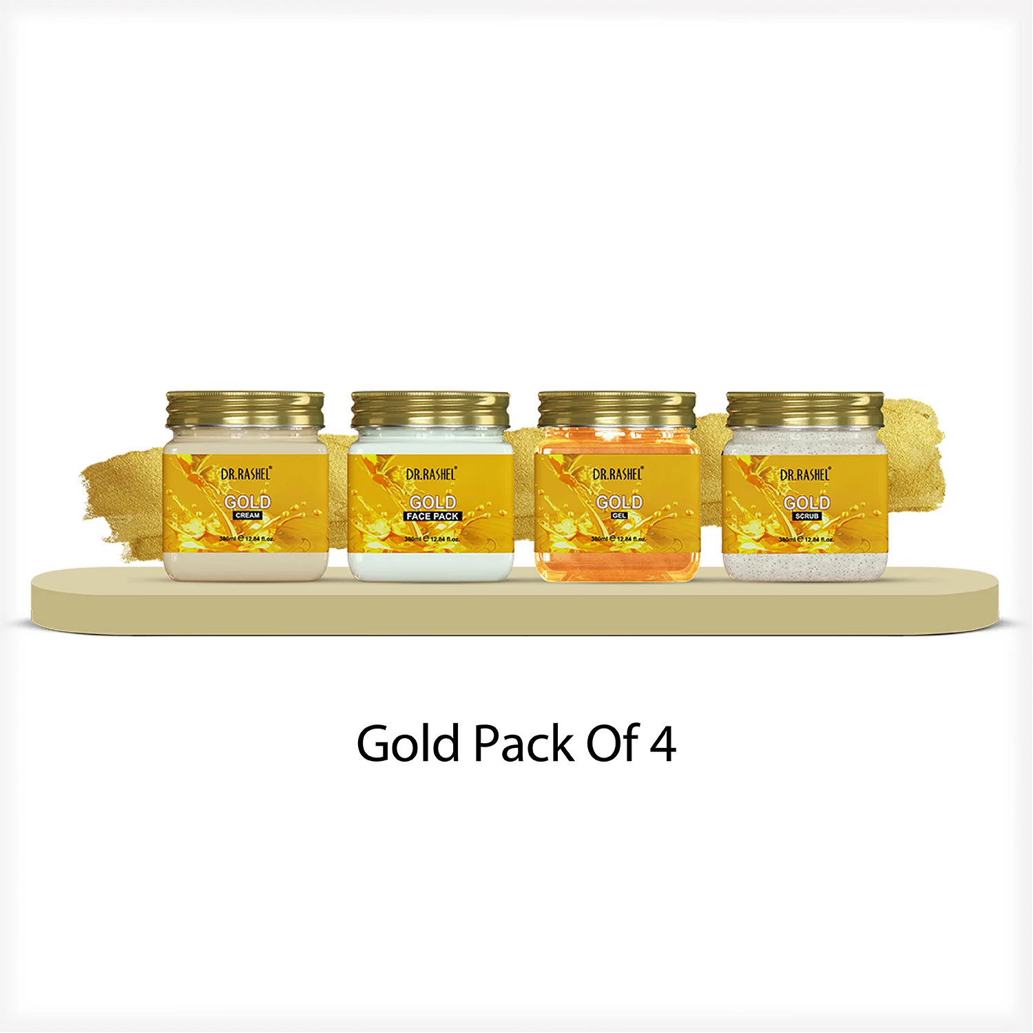 Dr. Rashel Gold Pack of 4 (scrub, Gel, Cream & Facepack)