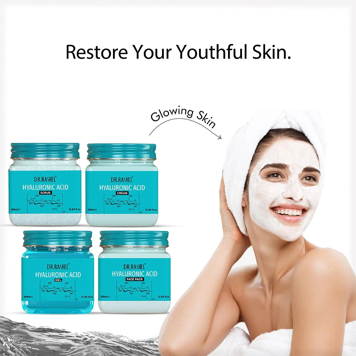 Dr. Rashel Hyaluronic Acid Pack of 4 (scrub, Gel, Cream & Facepack) 1520ml