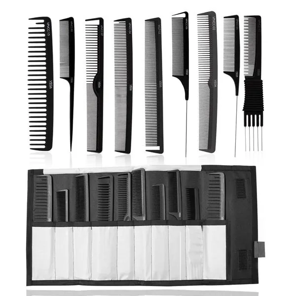Vega Professional Comb Set of 9-Black - VPVCC-25