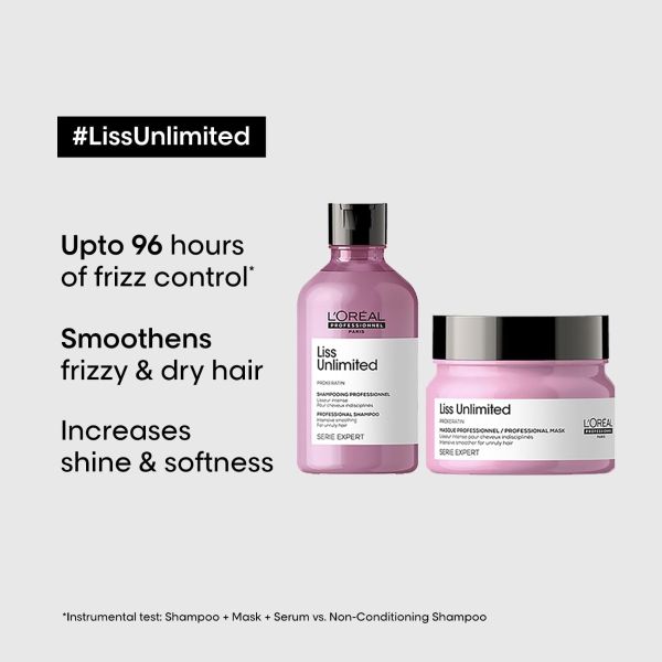 L'Oreal Professionnel Liss Unlimited Shampoo 300ml & Hair Mask 250gm for frizzy hair, Serie Expert - Image 6
