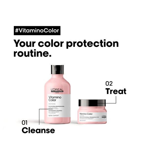 Skip to the beginning of the images gallery L'Oreal Professionnel Series Expert Resveratrol Vitamino Color Shampoo & Hair Mask (300ml + 250ml) - Image 2