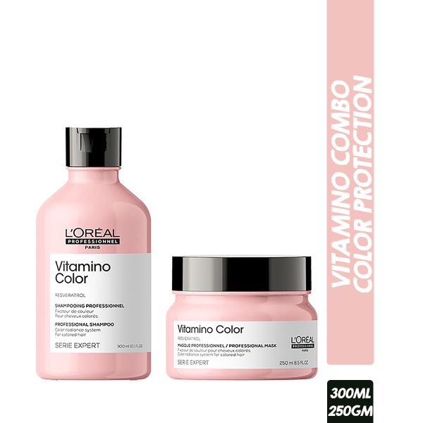 Skip to the beginning of the images gallery L'Oreal Professionnel Series Expert Resveratrol Vitamino Color Shampoo & Hair Mask (300ml + 250ml)