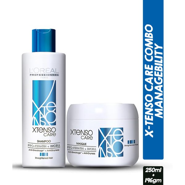 L'Oreal Professionnel X-Tenso Care Pro-Keratine Shampoo & Masque Combo (250ml + 196gm)