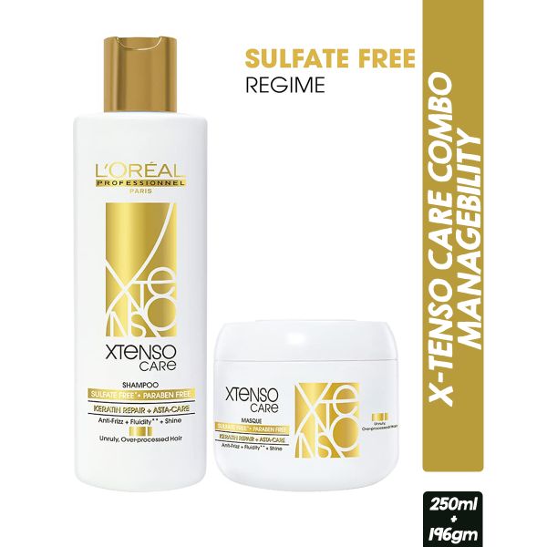L'Oreal Professionnel Xtenso Care Combo - Sulfate free Shampoo + Hair Mask (250ml + 196ml) - Image 2