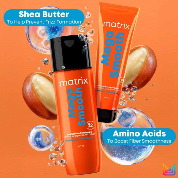 Matrix Mega Smooth Shampoo for Frizzy, Dry Unmanageable Hair, Defy Frizz for 4 Days (1000ml) - Image 4