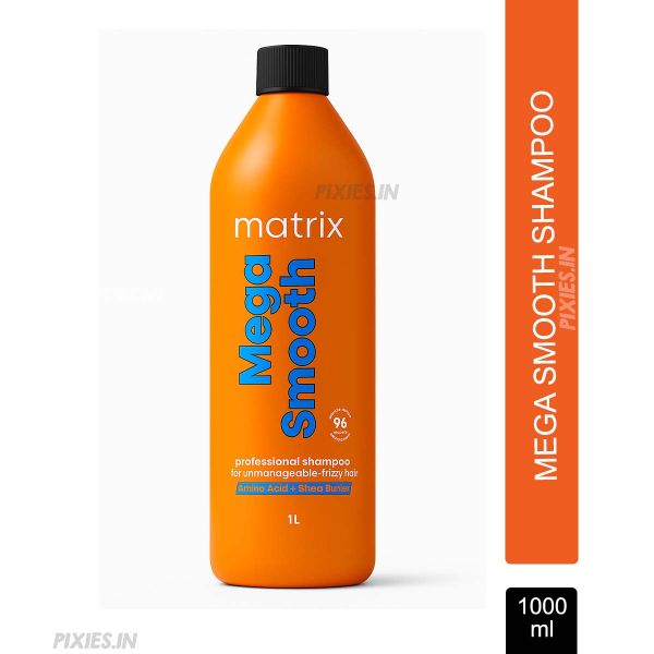 Skip to the beginning of the images gallery Matrix Matrix Mega Smooth Shampoo for Frizzy, Dry Unmanageable Hair, Defy Frizz for 4 Days (1000ml)