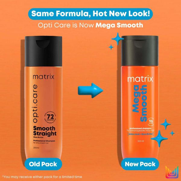 Matrix Mega Smooth Shampoo for Frizzy, Dry Unmanageable Hair, Defy Frizz for 4 Days (200ml) - Image 2