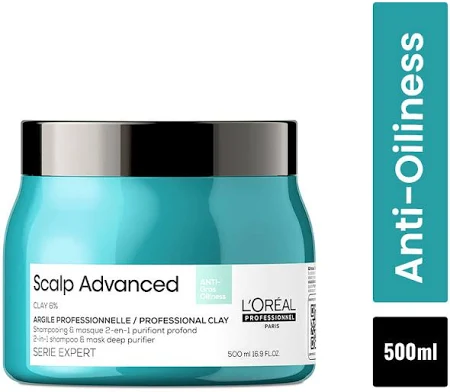 L'Oreal Professionnel Scalp Advanced Anti Gras Oiliness in Deep Purifier Clay For Oily Scalp (500ml)