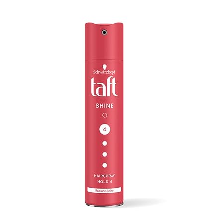 Schwarzkopf TAFT Shine Hair Spray For Shinner Hair With Diamond Luminizer Formula Hold 4, Lasts 24Hr+ Protects From Wind And Humidity, No Stickiness, Easy To Brush Out, For Salon Like Finish - 250Ml