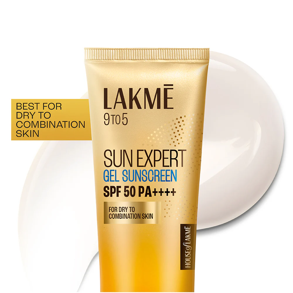 LAKMĒ SUNSCREEN GEL SPF 50 PA+++NIACINAMIDE, WATER-LIGHT, FOR NORMAL TO OILY SKIN,NO WHITE CAST 50G