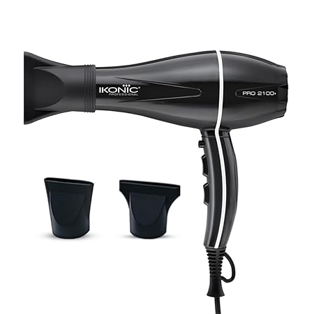 Ikonic Pro 2100+ Hair Dryer 2000W, Black, 3 heat and 2 speed settings