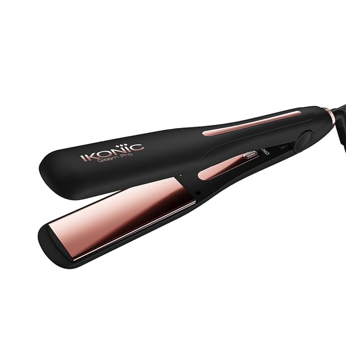 Ikonic Gleam Pro Hair Straightener, Black| Super slim 1.5 inch plates