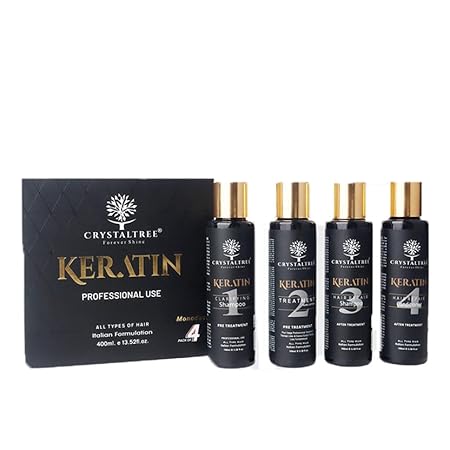 Crystal Tree Professional Keratin Treatment Kit – Set of 4