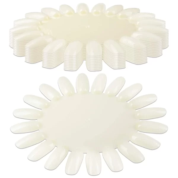 Natural Nail Art Display Wheel – 10PCS Nail Polish Swatch Rounds for Gel, Acrylic & Practice Designs