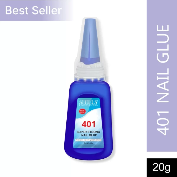 Shills Professional 401 Nail Glue – Strong Bond for Nail Tips, Acrylics & Press-On Nails | Quick-Dry Nail Adhesive