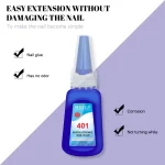 Shills Professional 401 Nail Glue – Strong Bond for Nail Tips, Acrylics & Press-On Nails | Quick-Dry Nail Adhesive - Image 2