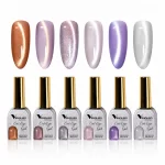 Venalisa Professional Cat Eye Gel Nail Polish Set VL-104B (6 Colors) | Magnetic UV/LED Soak Off Nail Gel Kit - Image 2