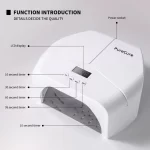 PureCure Professional UV LED Nail Lamp – 72 LEDs | 268W / 298W High Power Gel Dryer with Smart Sensor & LCD Display - Image 3